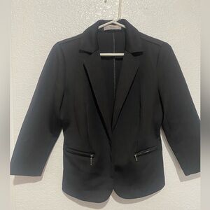 89th + Madison Black Blazer Womens Small 3/4 Sleeve Jacket